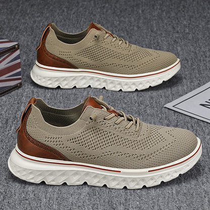 Lave herresneakers med mesh-overdel og flad hæl – lette casual sko