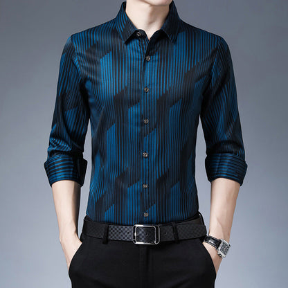 Men's Long Sleeve Shirt with Front Button Closure – Regular Fit