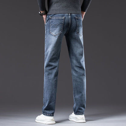 Pantaloni Uomo a Gamba Dritta con Vita Media – Vestibilità Ampia Elasticizzata