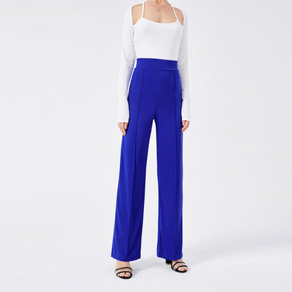 High-Waisted Slim Solid Color Women's Flared Pants