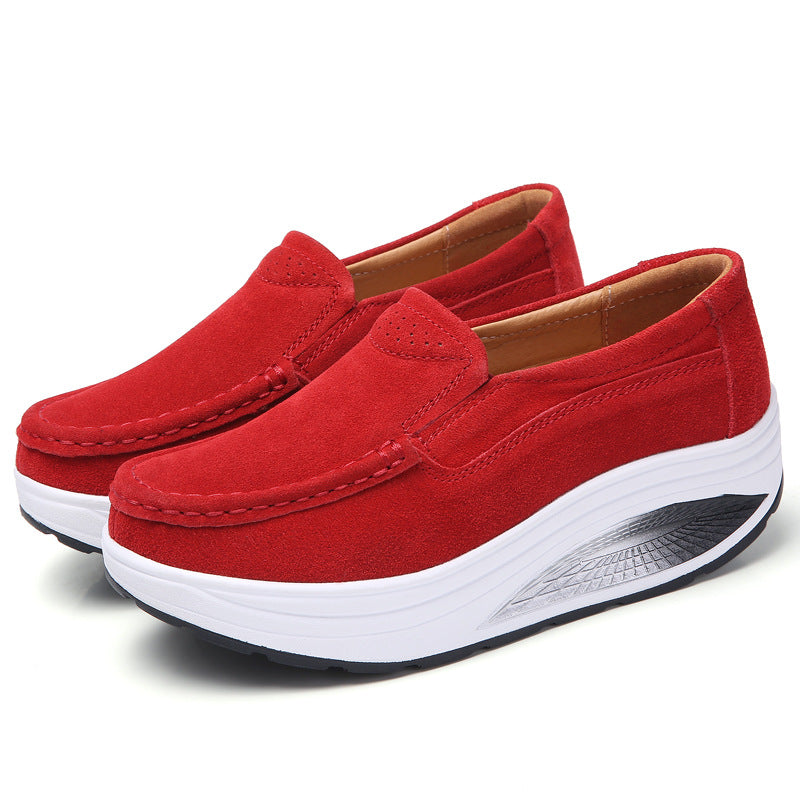 Women's Wedge Platform Shoes with Slip-On Design – Casual Shoes