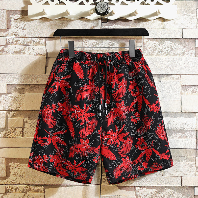 Men's Two-Piece Suit with Printed Shirt and Shorts – Streetwear Style