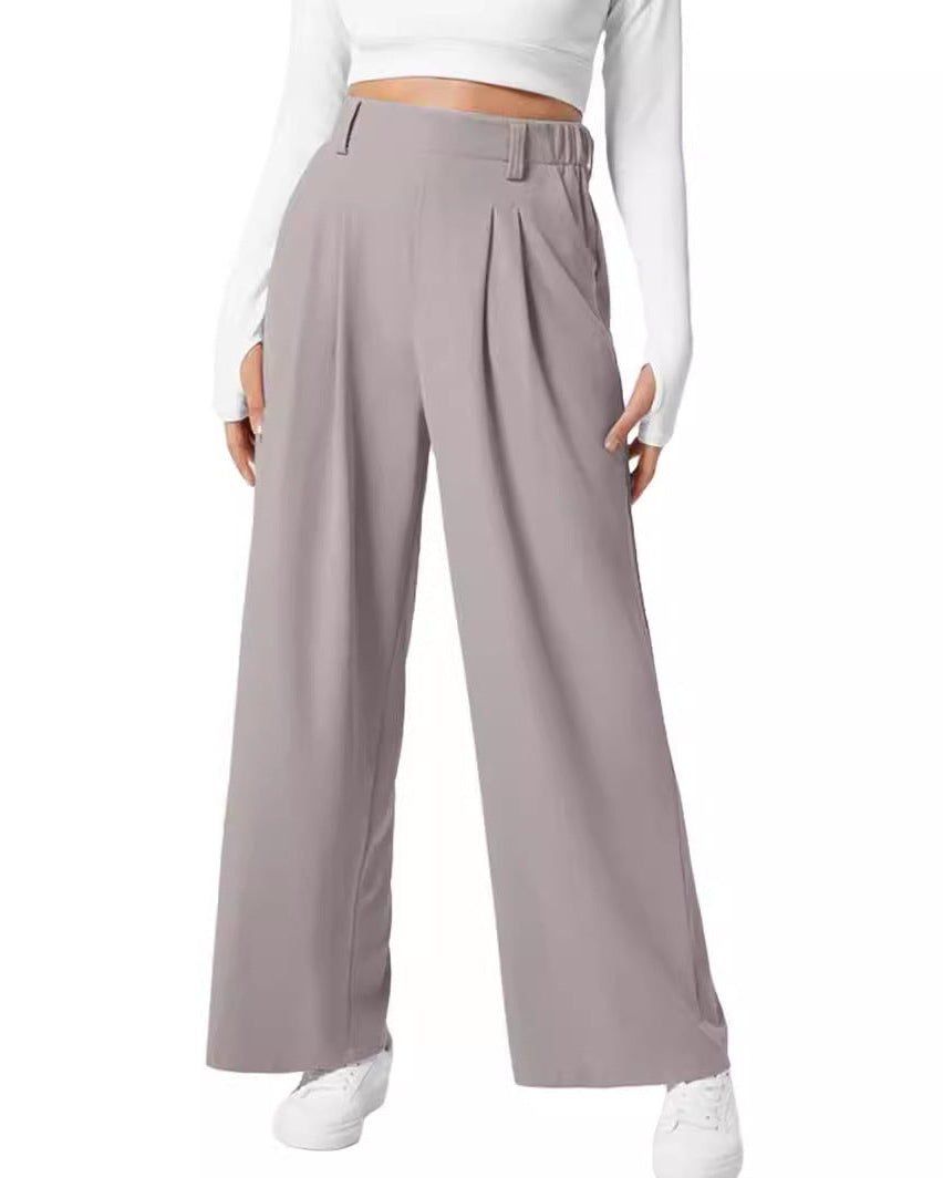High-Waisted Women's Waffle Knit Wide-Leg Pants