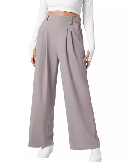 High-Waisted Women's Waffle Knit Wide-Leg Pants