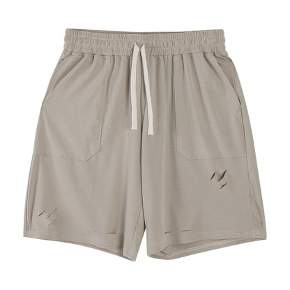Pantaloncini Uomo Sportivi con Dettagli Strappati – Vestibilità Ampia