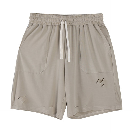 Herre sportsshorts med revne detaljer – løs pasform