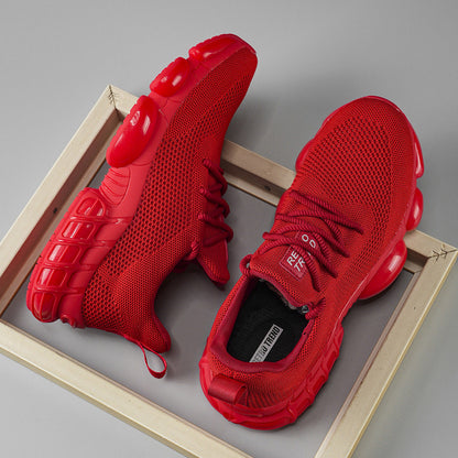 Zapatillas de baloncesto para hombre de tejido de malla transpirable, con cordones y diseño a contraste