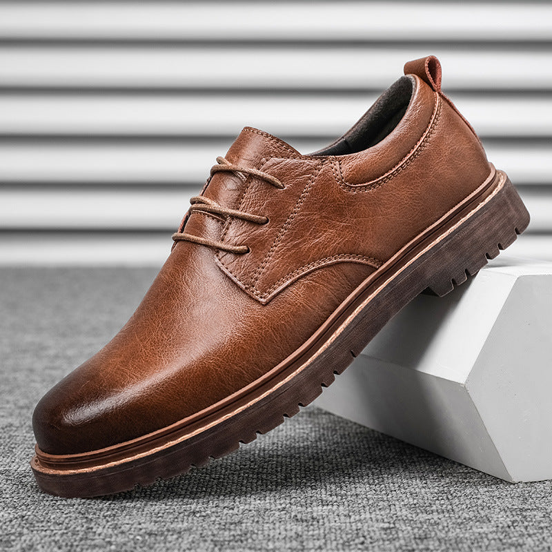 Herresko med lædereffekt og rund tå – elegante sko med gummisål