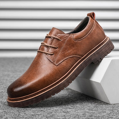 Herresko med lædereffekt og rund tå – elegante sko med gummisål