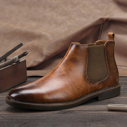 Stivaletti Chelsea da Uomo in Ecopelle con Punta Tonda e Design Slip-On – Suola in Gomma