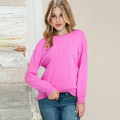 Suéter Oversize de Mujer, Jersey de Manga Larga con Cuello Redondo y Estampado de Letras