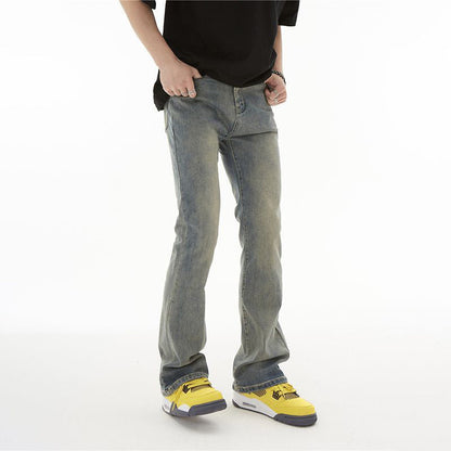 Jeans til mænd med lige ben og vasket finish