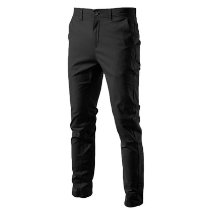 Pantaloni Uomo Rinforzati a Gamba Dritta con Vita Media e Chiusura a Zip – Design Essenziale