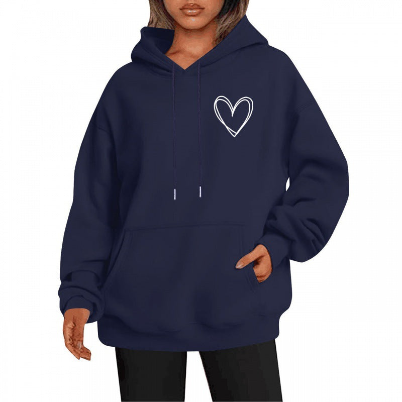 Women's brushed-fabric hoodie with a hooded neckline