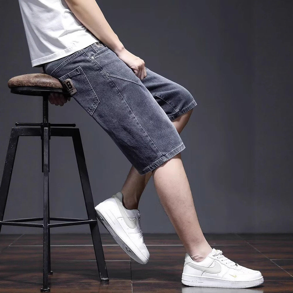 Herre denim shorts til sommer med lige ben – behagelig pasform