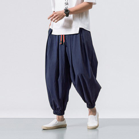 Men's Harem Pants Loose Fit Adjustable Waist Elastic Cuffs – Casual Style