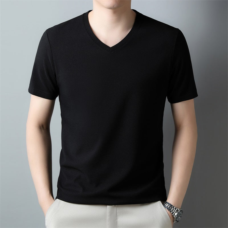 Men's T-shirt with V-neck and Short Sleeves – Regular Fit