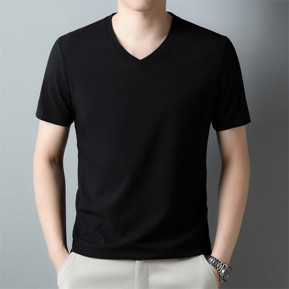 Men's T-shirt with V-neck and Short Sleeves – Regular Fit
