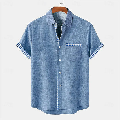 Herreskjorte med ginghamtern og knapper