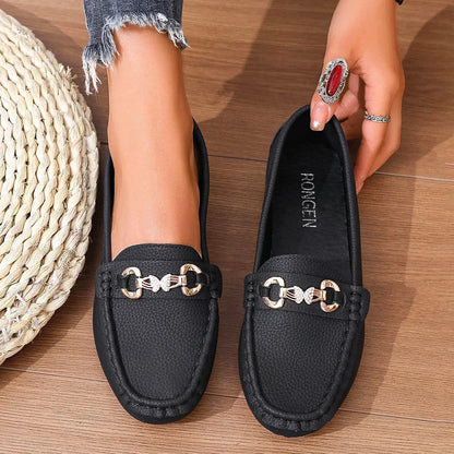 Sommermokkasiner til kvinder Slip-On med polstret indlægssål og sommerfugledetalje – Mokkasinstil