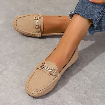 Sommermokkasiner til kvinder Slip-On med polstret indlægssål og sommerfugledetalje – Mokkasinstil