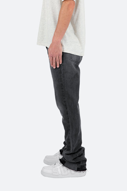 Men's Black Faded Flared Jeans – Slim Fit and Flared Hem