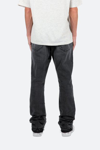 Men's Black Faded Flared Jeans – Slim Fit and Flared Hem