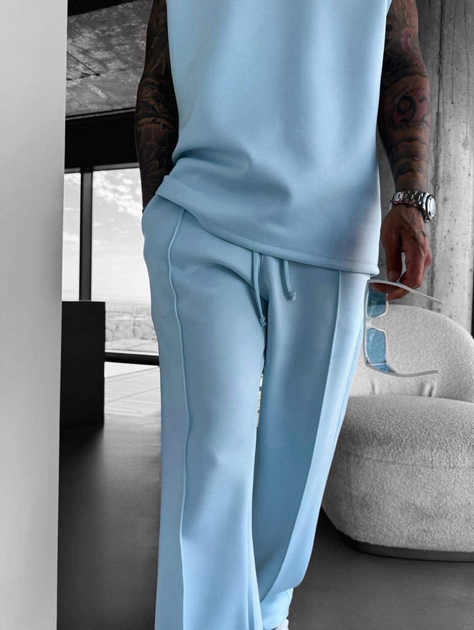 Men's Lounge Set with Sleeveless Top and Tailored Pants