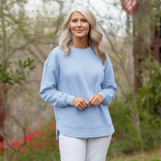 Women's Fleece Poncho with Asymmetric Hem Melange Design