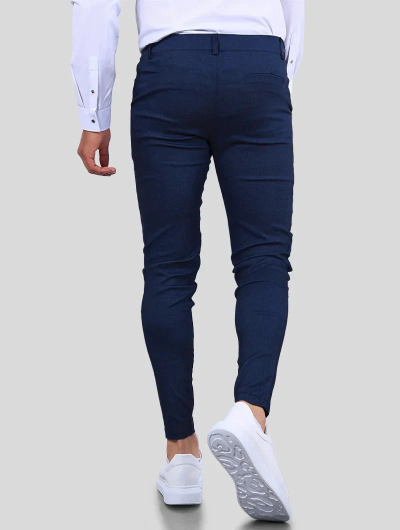 Herrebukser Slim Fit med Firevejs Stretch i Blå Farve
