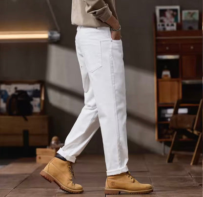 Pantaloni Chino da Uomo a Gamba Stretta in Tessuto Leggero