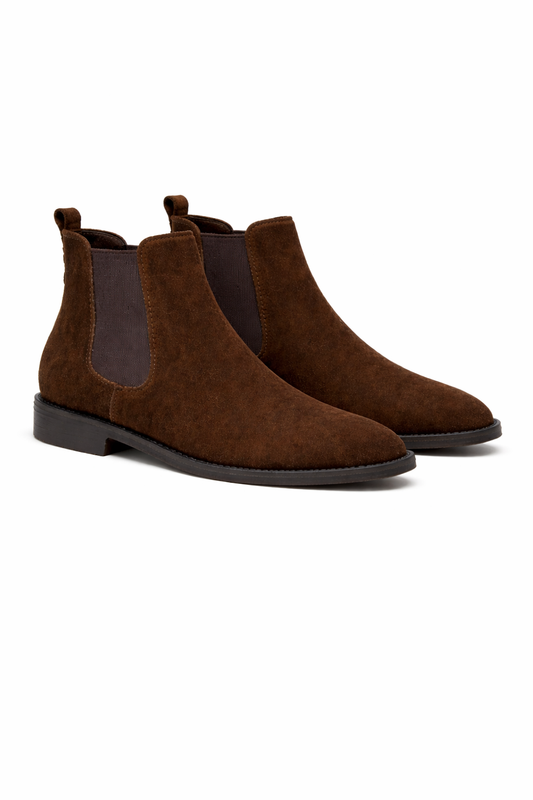 Botines Chelsea de hombre con efecto ante e inserciones laterales elásticas - Botines clásicos de hombre