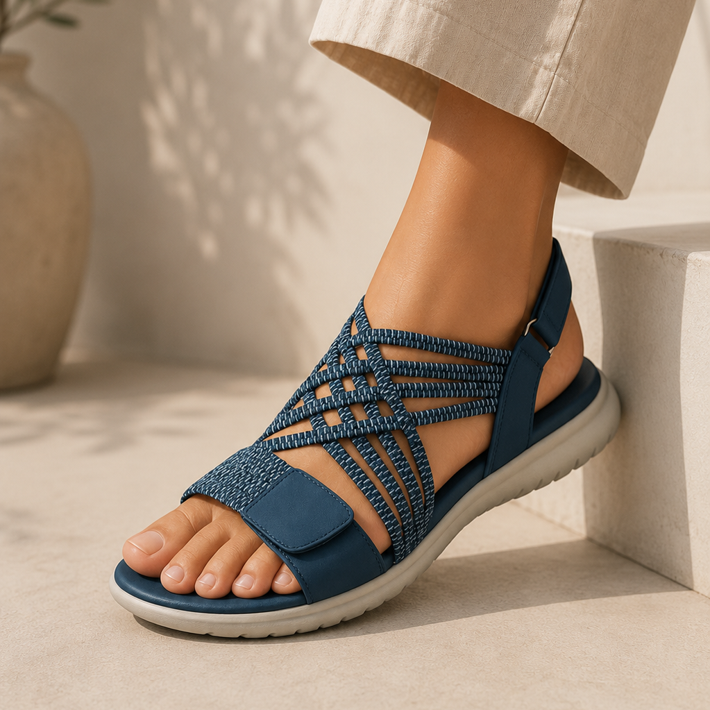 Women's Summer Sandals with Adjustable Strap and Non-Slip Sole – Rounded Toe