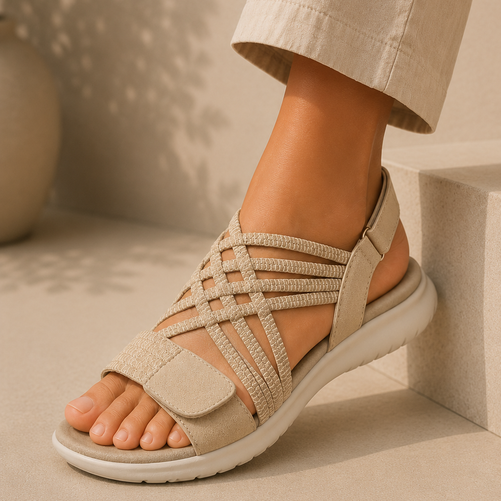 Women's Summer Sandals with Adjustable Strap and Non-Slip Sole – Rounded Toe