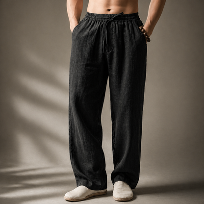 Men's Straight-Leg Pants with Drawstring – Comfortable Fit