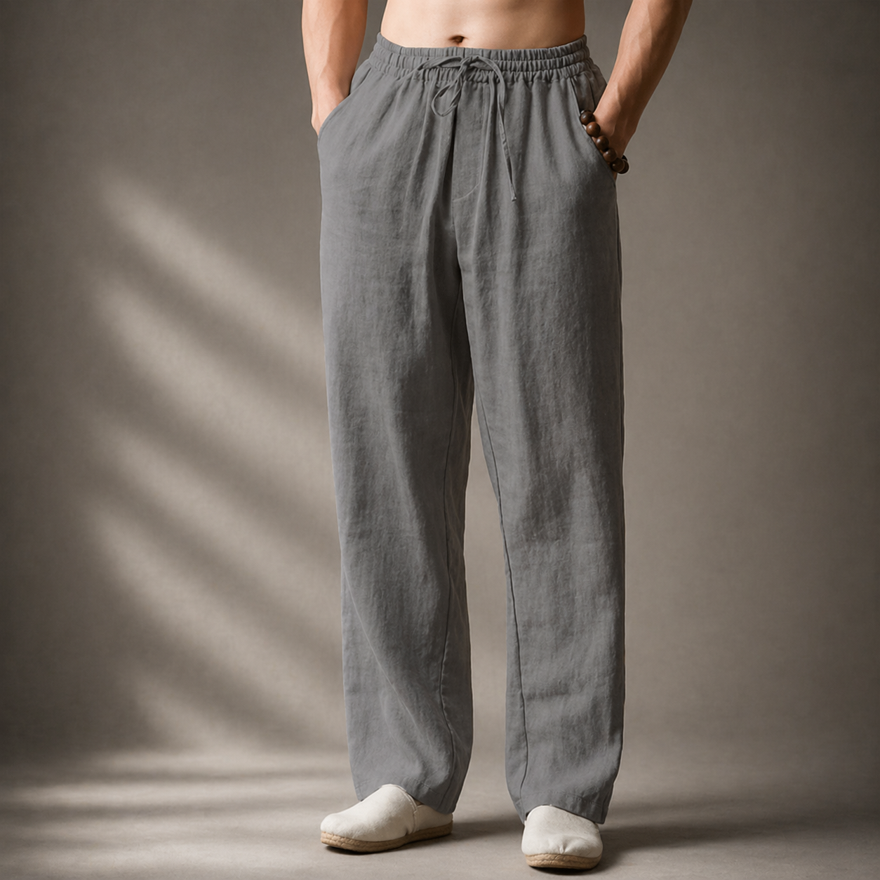 Men's Straight-Leg Pants with Drawstring – Comfortable Fit