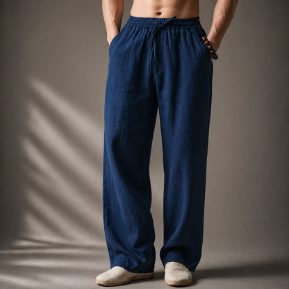 Men's Straight-Leg Pants with Drawstring – Comfortable Fit