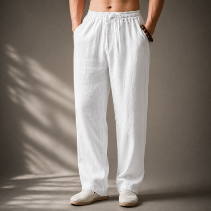 Men's Straight-Leg Pants with Drawstring – Comfortable Fit