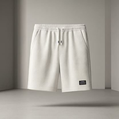 Men's Shorts with Honeycomb Weave, Elastic Waist, Drawstring, and Side Pockets
