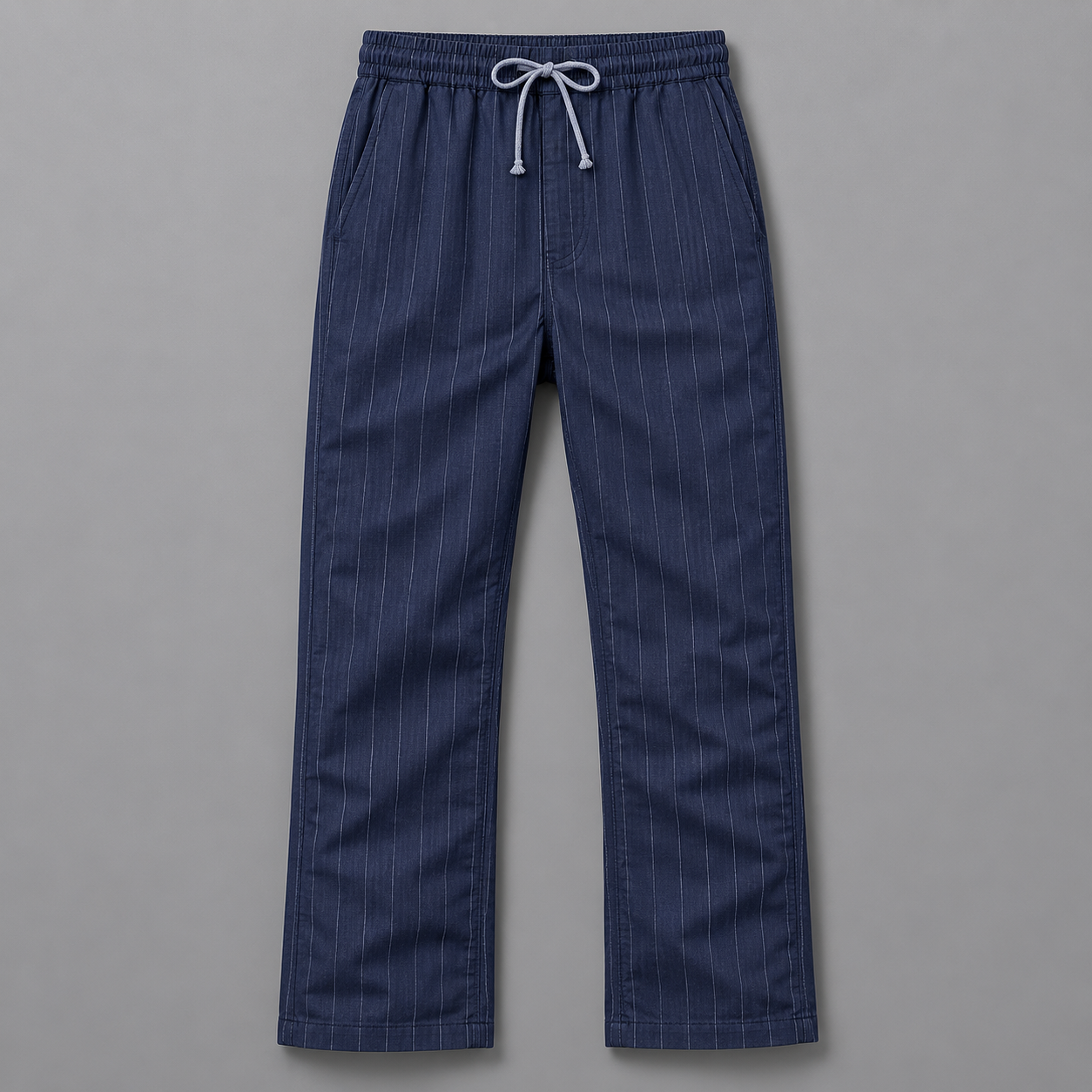 Pantaloni Uomo a Righe Sottili con Coulisse – Gamba Dritta e Vestibilità Comoda