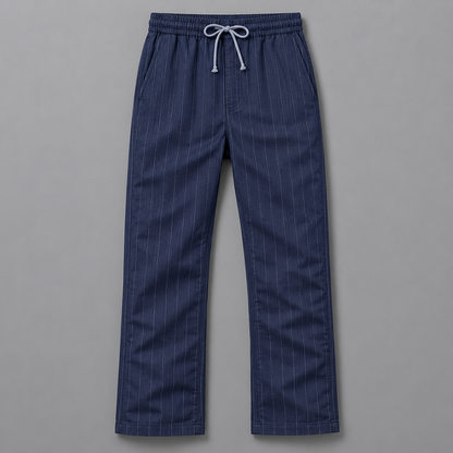 Pantaloni Uomo a Righe Sottili con Coulisse – Gamba Dritta e Vestibilità Comoda