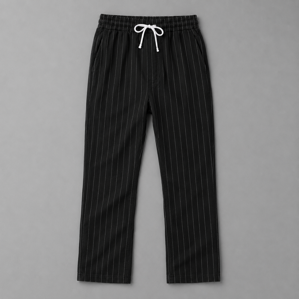 Pantaloni Uomo a Righe Sottili con Coulisse – Gamba Dritta e Vestibilità Comoda