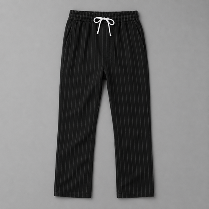 Pantaloni Uomo a Righe Sottili con Coulisse – Gamba Dritta e Vestibilità Comoda