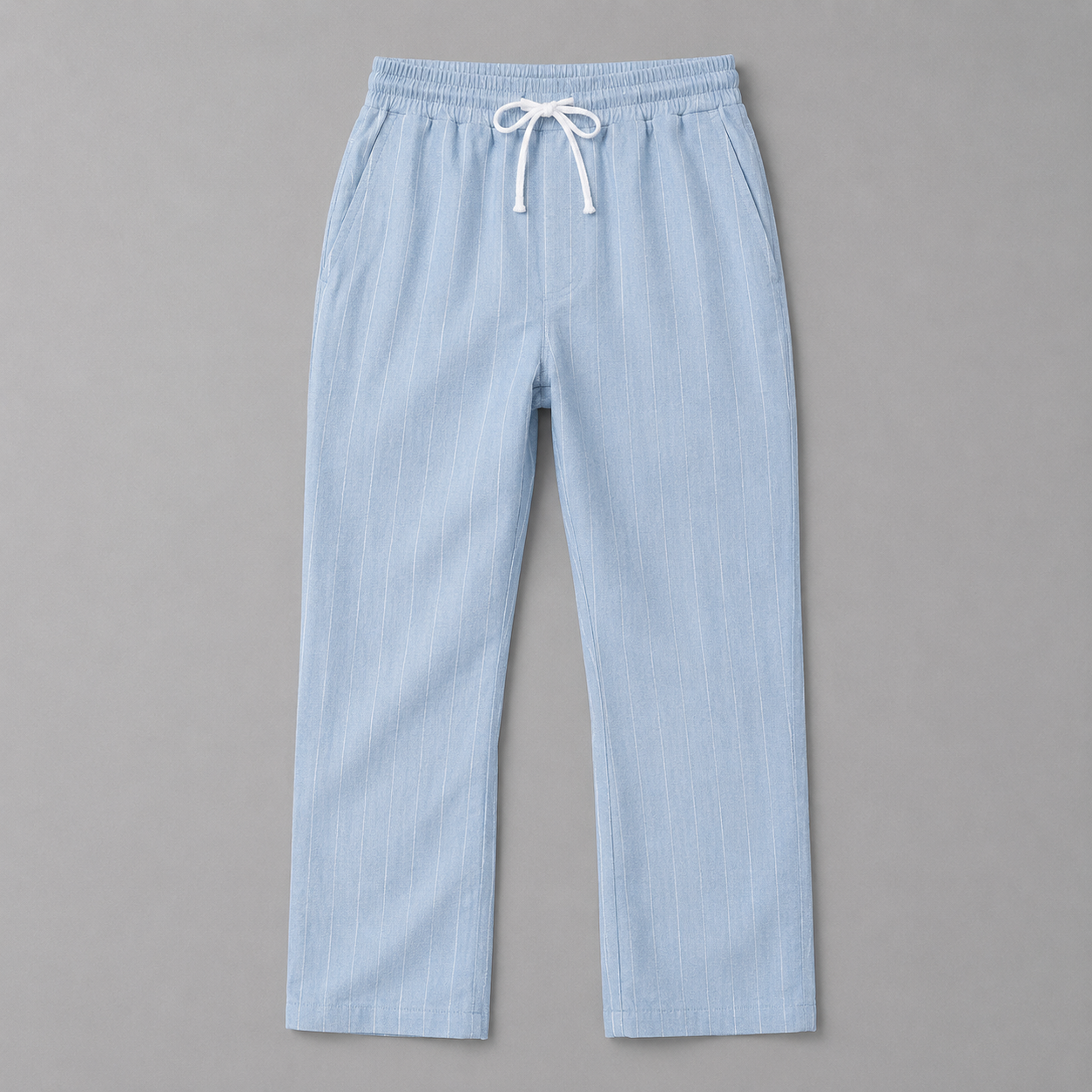 Pantaloni Uomo a Righe Sottili con Coulisse – Gamba Dritta e Vestibilità Comoda