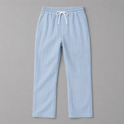 Pantaloni Uomo a Righe Sottili con Coulisse – Gamba Dritta e Vestibilità Comoda