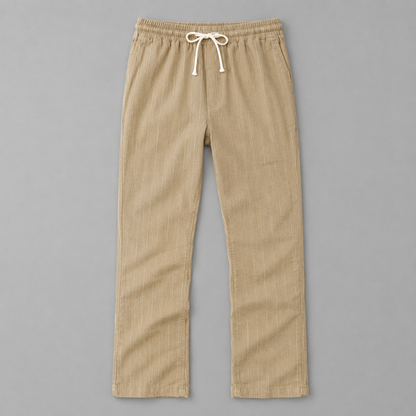 Pantaloni Uomo a Righe Sottili con Coulisse – Gamba Dritta e Vestibilità Comoda