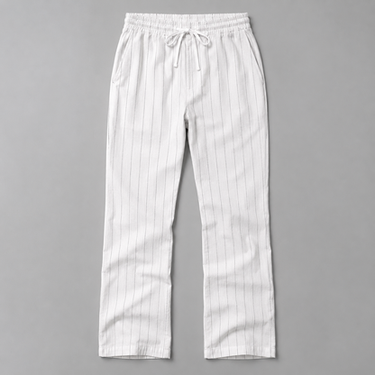 Pantaloni Uomo a Righe Sottili con Coulisse – Gamba Dritta e Vestibilità Comoda