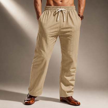 Pantaloni Uomo a Righe Sottili con Coulisse – Gamba Dritta e Vestibilità Comoda