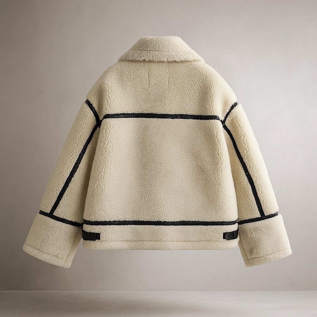 Women's Teddy Jacket in Sherpa – Contrast Details