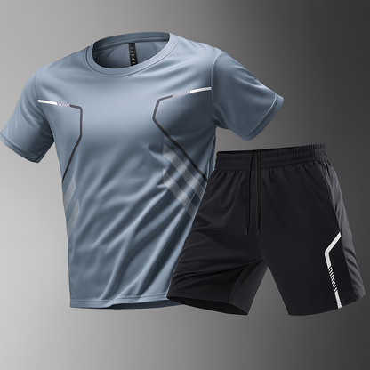 Men's Activewear Set with Stretch T-Shirt and Ultralight Shorts